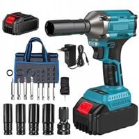 KLUCZ UDAROWY AKUMULATOROWY BEZSZCZOTKOWY DO KÓŁ 21V 550 NM NASADKI+WALIZKA