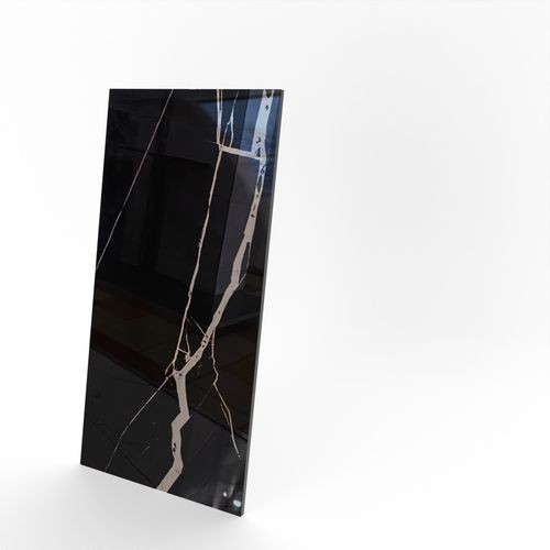 Czarna płytka gresowa polerowana z jasnymi żyłami marmuru, POŁYSK -gat. I na Arena.pl