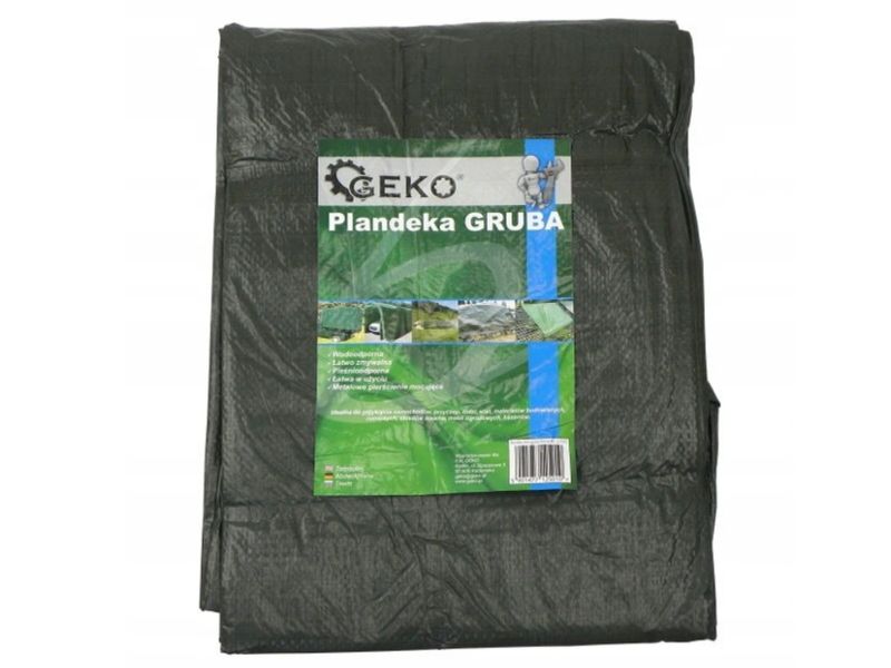 PLANDEKA UNIWERSALNA WZMACNIANA 10x10 M ZIELONA GEKO G70362 90 g/mkw zdjęcie 1