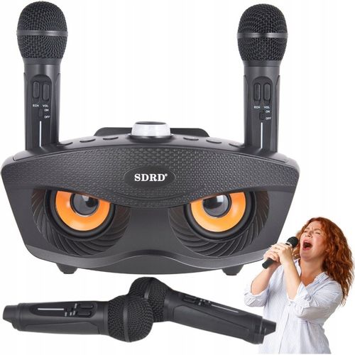 KARAOKE BEZPRZEWODOWY ZESTAW GŁOŚNIK 2 MIKROFONY BLUETOOTH NA IMPREZY SUPER na Arena.pl