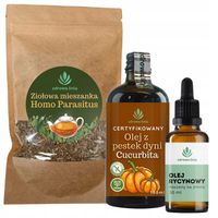 Zestaw oczyszczenie 3 kroki Olej z pestek dyni Cucurbita Parasitus Rycyna