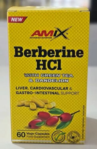 BERBERYNA HCL niski poziom cukru glukozy - odchudzanie - Amix Berberine HCL na Arena.pl