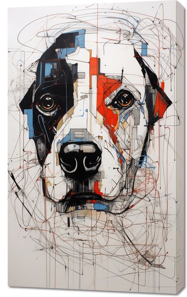 Obraz 60x100cm Przyrysowany Psiak zdjęcie 1