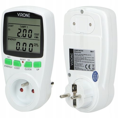 WATOMIERZ LICZNIK ENERGII MIERNIK ZUŻYCIA POBORU PRĄDU WOLTOMIERZ 2 TARYFY na Arena.pl