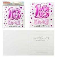 Zaproszenie Urodziny 18 (osiemnastka) - różowe