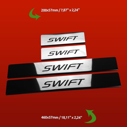 Listwa progowa SUZUKI SWIFT MK4 Stal nierdzewna 304 połysk z czarnymi liter na Arena.pl