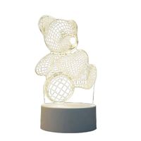 Lampka Nocna Prezent Miś 3D Illusion do Sypialni dla Dzieci Biurkowa USB