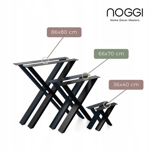 Nogi do stołu lawy biurka stolika metalowe loftowe industrial X 2szt na Arena.pl