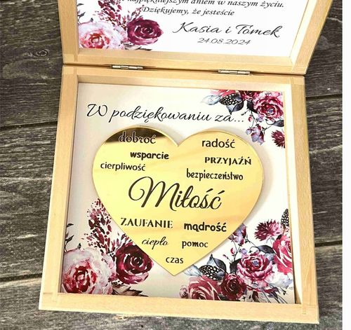 Podziękowania dla Rodziców Dziadków Chrzestnych ślub wesele ZŁOTE NAPISY 3D na Arena.pl