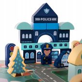 Drewniane Klocki Miasto Auta 100 Klocków + Puzzle