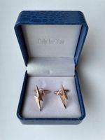 Złote spinki do mankietów EXC Piorun Ognisty dla Elektryka Różowezłoto Etui