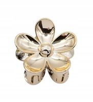 Piękna spinka klamra akrylowa kwiatek 7cm ciemny złoty
