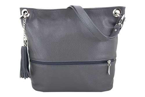 Skórzana torebka worek - Czerwono - czarna na Arena.pl