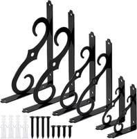 Wsporniki do półek ścienne żeliwne czarne 2 sztuki dekoracyjne 70 kg