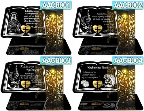 ZNICZ SOLARNY LED WIECZNY DLA TATY NA CMENTARZ GRÓB lampka Księga 3D na Arena.pl