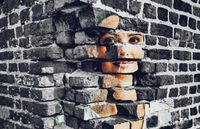 FOTOTAPETY na wymiar cegła dziura w ścianie200x130