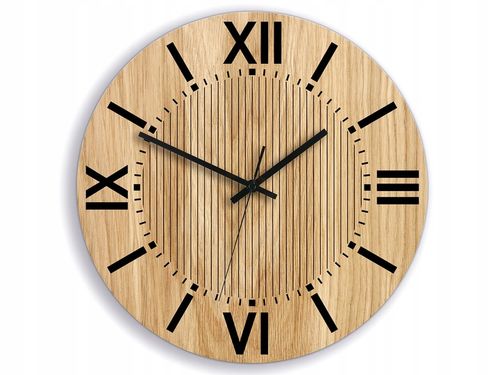ZEGAR ŚCIENNY drewniany SANTIAGO 33 cm- czytelny - do salonu, ULTRA CICHY na Arena.pl