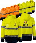 KURTKA OSTRZEGAWCZA Z WŁASNYM HAFTEM NADRUKIEM LOGO 30 szt