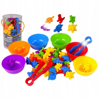 Woopie Figurki Dinozaury 56 el. Sorter Kolorów Nauka Liczby Miseczki 3+