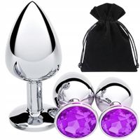 Korek Analny Stalowy Zestaw Korków Analnych S M L Anal Plug Gadżety 3