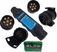 TESTER MIERNIK GNIAZDA WTYCZKI PRZYCZEP 9V 7 13 PINÓW +BATERIA I 2 ADAPTERY