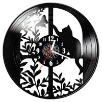 Zegar ścienny z płyty winylowej Kot 139.14