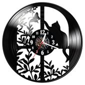 Zegar ścienny z płyty winylowej Kot 139.14