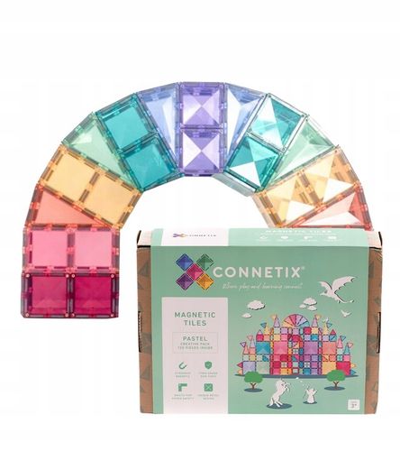 Connetix: klocki magnetyczne konstrukcyjne duże Pastel Creative 120 na Arena.pl