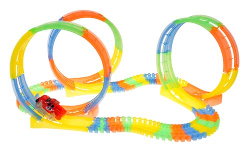 Fluorescencyjny Tor Wyścigowy Dla Dzieci 3+ Elastyczne Części 148 El. na Arena.pl