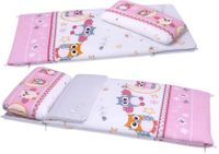 ŚPIWÓR bawełniany BOBO 155x70 cm zima/lato  trzy sowy różowy