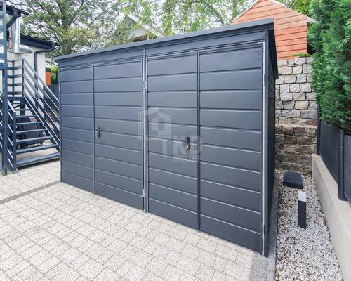 Schowek Domek Ogrodowy 3,5x2m 2x Brama Dwuskrzydłowa Antracyt Dach TKD226 na Arena.pl