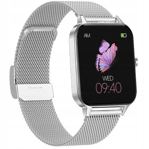 SMARTWATCH ZEGAREK DAMSKI ROZMOWY MENU PL PULS SMART WATCH SREBRNY 2 PASKI na Arena.pl