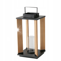 LAMPION LOFTOWY DREWNIANY SZKLANY METALOWY VENTANA 20,7 X 20,7 X 40,5 CM