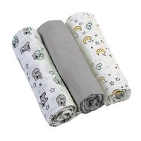 BABYONO Pieluszki muślinowe szare 3 sztuki