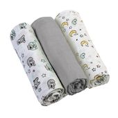 BABYONO Pieluszki muślinowe szare 3 sztuki