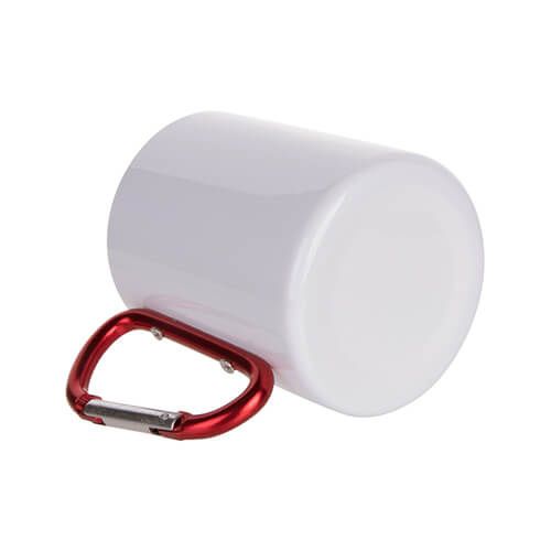 Kubek metalowy 300 ml do sublimacji z uszkiem karabińczykiem - biały na Arena.pl