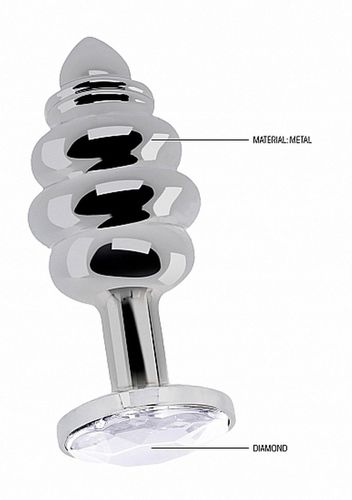 Ribbed Diamond Plug - 3.75 Inch - Silver na Arena.pl