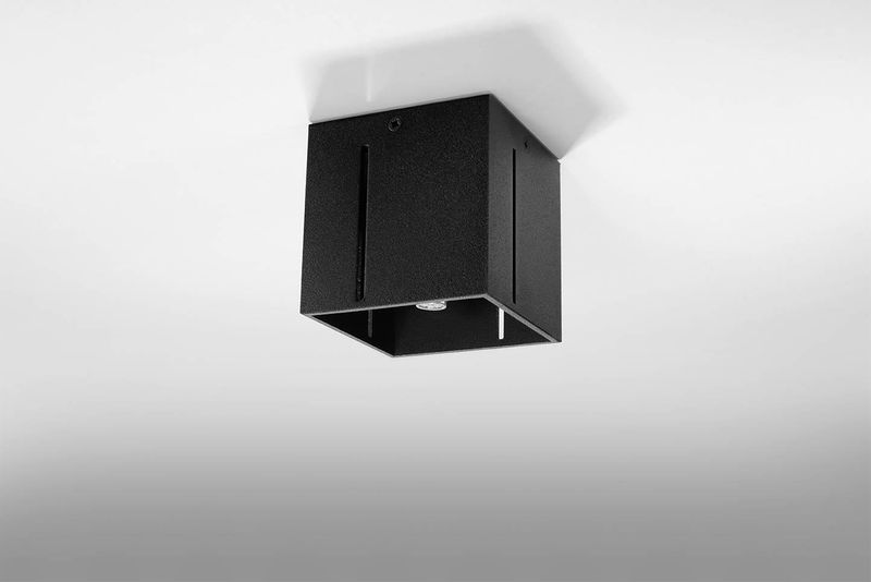 Plafon LAMPA sufitowa SL.0400 metalowa OPRAWA kwadratowa kostka cube czarna zdjęcie 2