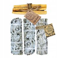 3 X Biała Szałwią Pęczek 10 CM - SAGE 22 - 30G Duży Pęk + 25G Palo