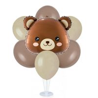 Zestaw balonów na stojaku brązowy miś