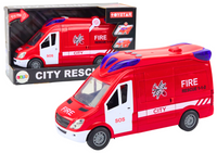 Auto Strażackie Wóz Światła Dźwięki Otwierane Drzwi Napęd Czerwony
