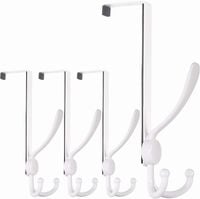 Hak Haczyk Wieszak na Drzwi Biały 4szt