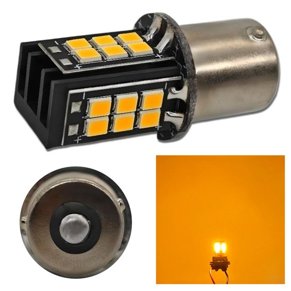 żarówka LED BAU15S 12V CANBUS pomarańczowa zdjęcie 11