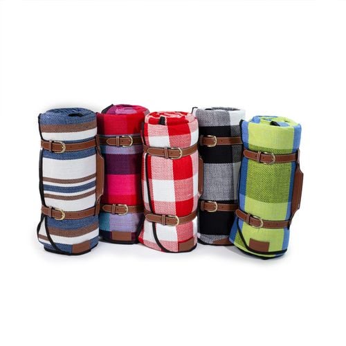 Koc Piknikowy Plażowy Z Izolacją 200X200 Cm - Czarno Biała Krata na Arena.pl