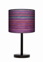 Lampa stołowa - nocna drewniana duża - Rattan fiolet
