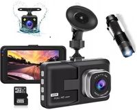 WIDEOREJESTRATOR SAMOCHODOWY HD Kamera Przód Tył + Karta SD + Latarka