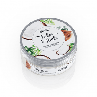 Anwen - Maska do włosów niskoporowatych. Kokos i glinka - 200 ml