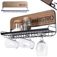 Półka Kuchenna Metalowa Wieszak Ścienny na Kieliszki Kubki Filiżanki