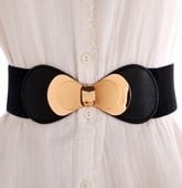 Szeroki Elastyczny Pasek Damski Guma Gorset Czarny