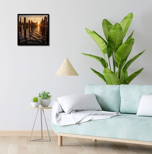 Plakat 40x40cm Zachód Słońca przy Palach na Arena.pl